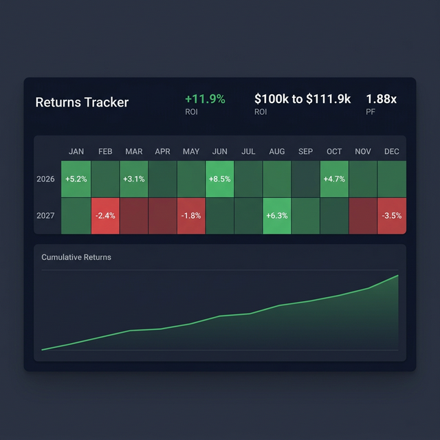 Returns tracker heatmap mockup
